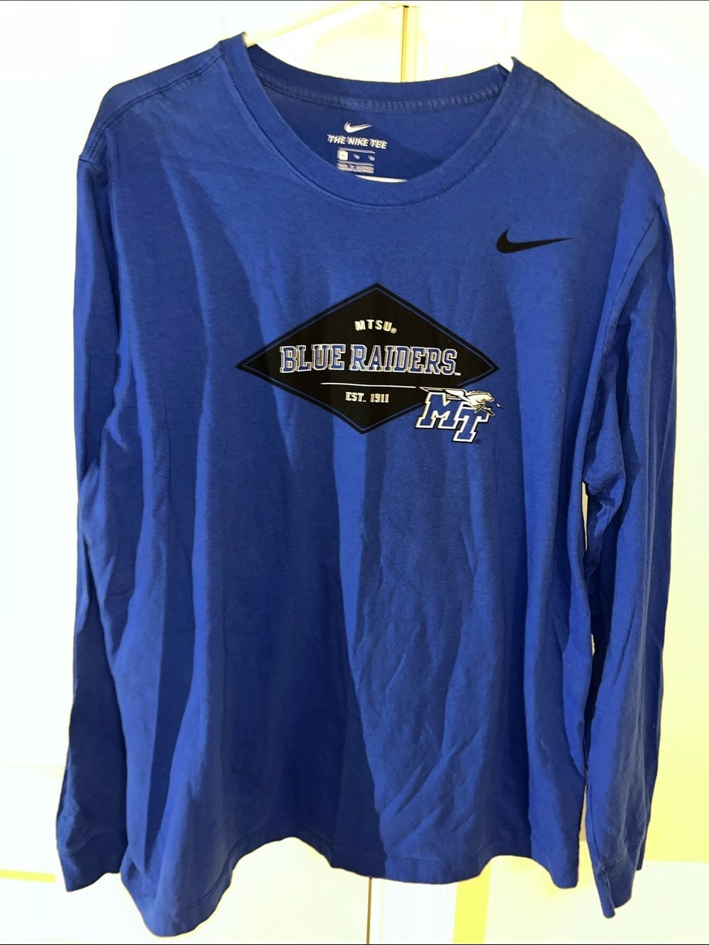 MTSU Middle Tennessee State Blue Raiders Blue Nike Long Sleeve Cotton T-Shirt XL